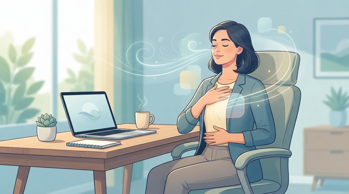 meditación discreta en la oficina