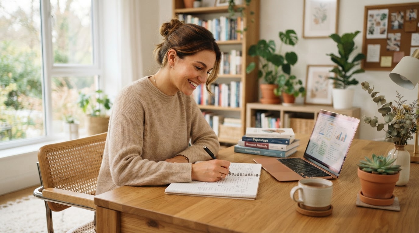 Mujer estudiando